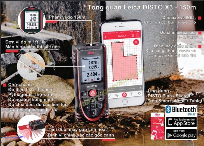máy đo khoảng cách leica disto X3