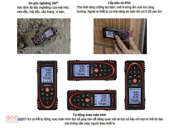 Màn hình LCD máy đo khoảng cách laser DISTO X3