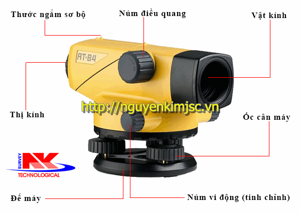 Cấu tạo máy thủy chuẩn
